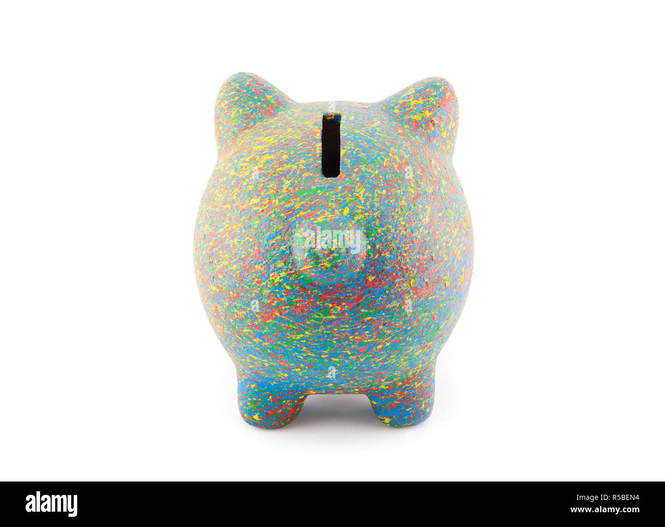 Colorful painted piggy bank with clipping path Stock Photo - Alamy