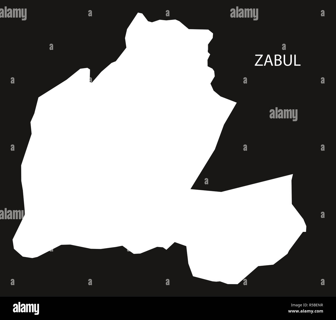Zabul Afghanistan map black inverted silhouette illustration Stock Photo