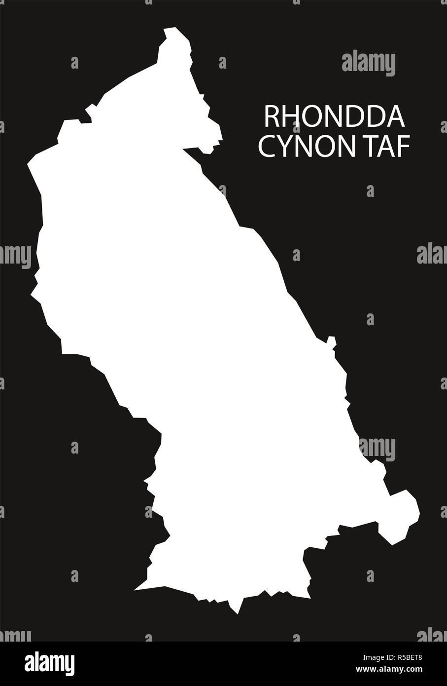 Map Of Rhondda Hi Res Stock Photography And Images Alamy   Rhondda Cynon Taf Wales Map Black Inverted Silhouette Illustration R5BET8 