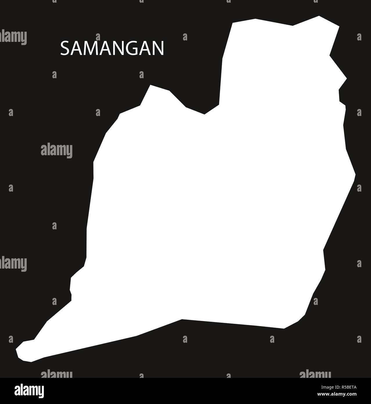 Samangan Afghanistan map black inverted silhouette illustration Stock Photo