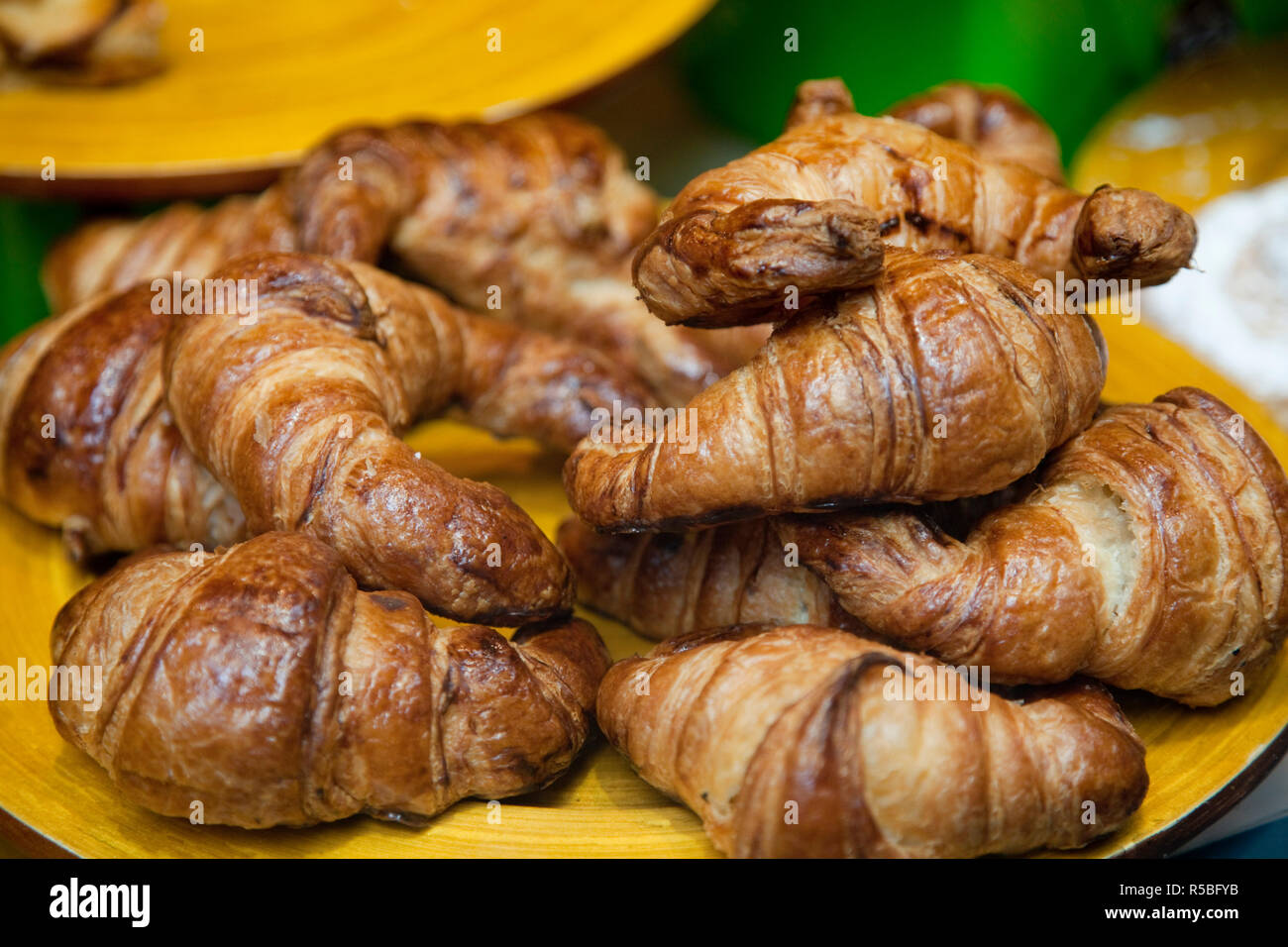 Croissants in bakery window, Barcelona, Spain Stock Photo Alamy