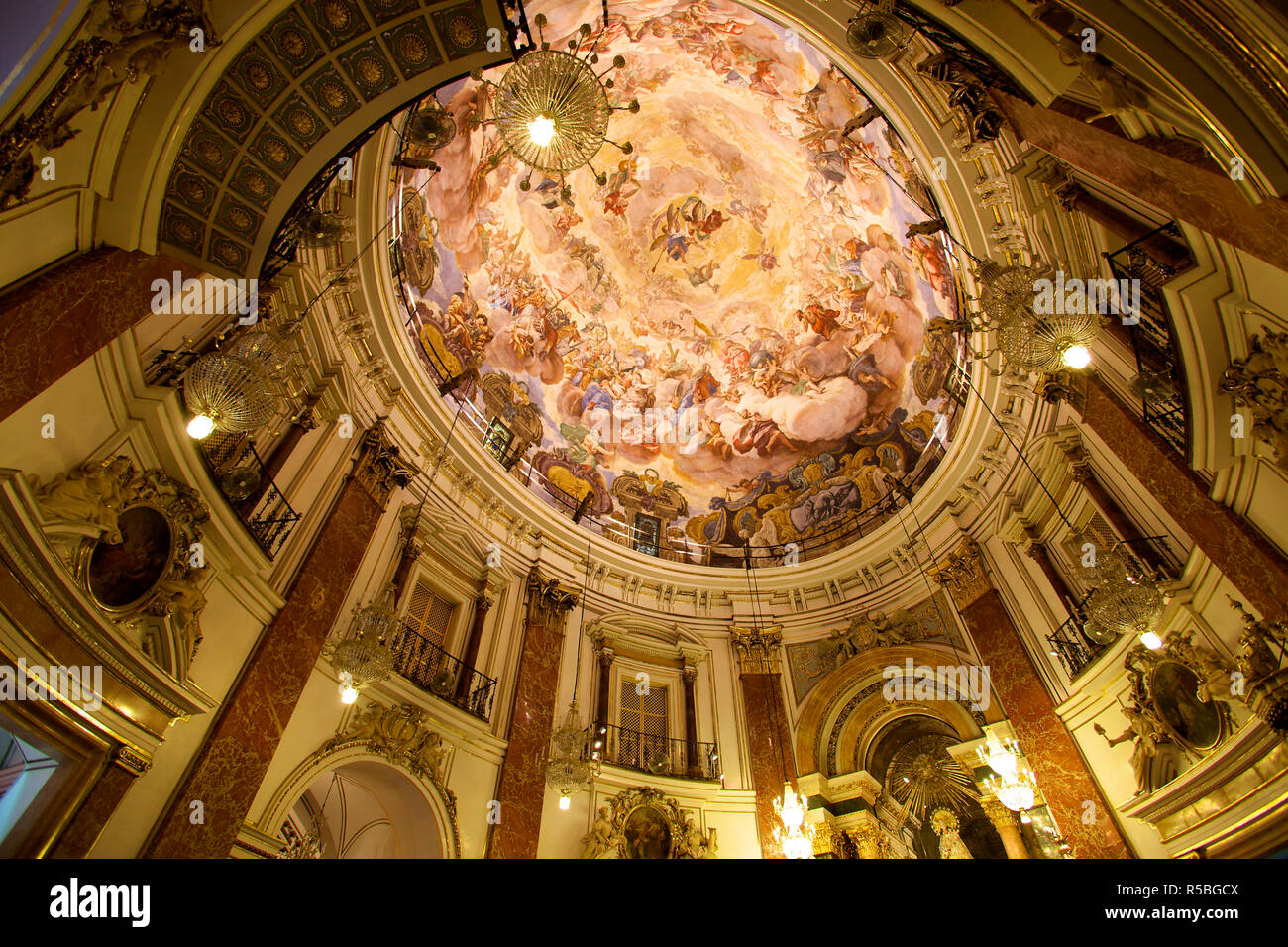 Interior of Basilica De La Virgen De Los Desamparados, Valencia, Spain Stock Photo