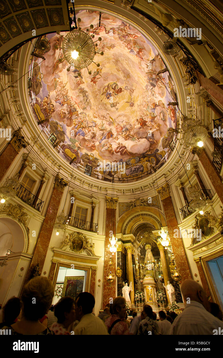 Interior of Basilica De La Virgen De Los Desamparados, Valencia, Spain Stock Photo