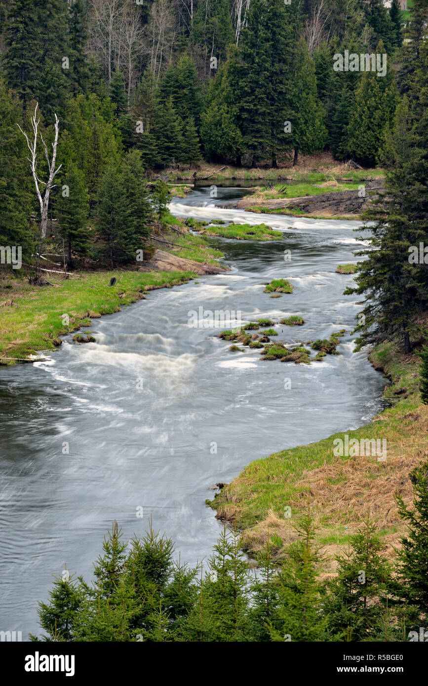 Junction Creek from a high viewpoint, Greater Sudbury, Ontario, Canada Stock Photo