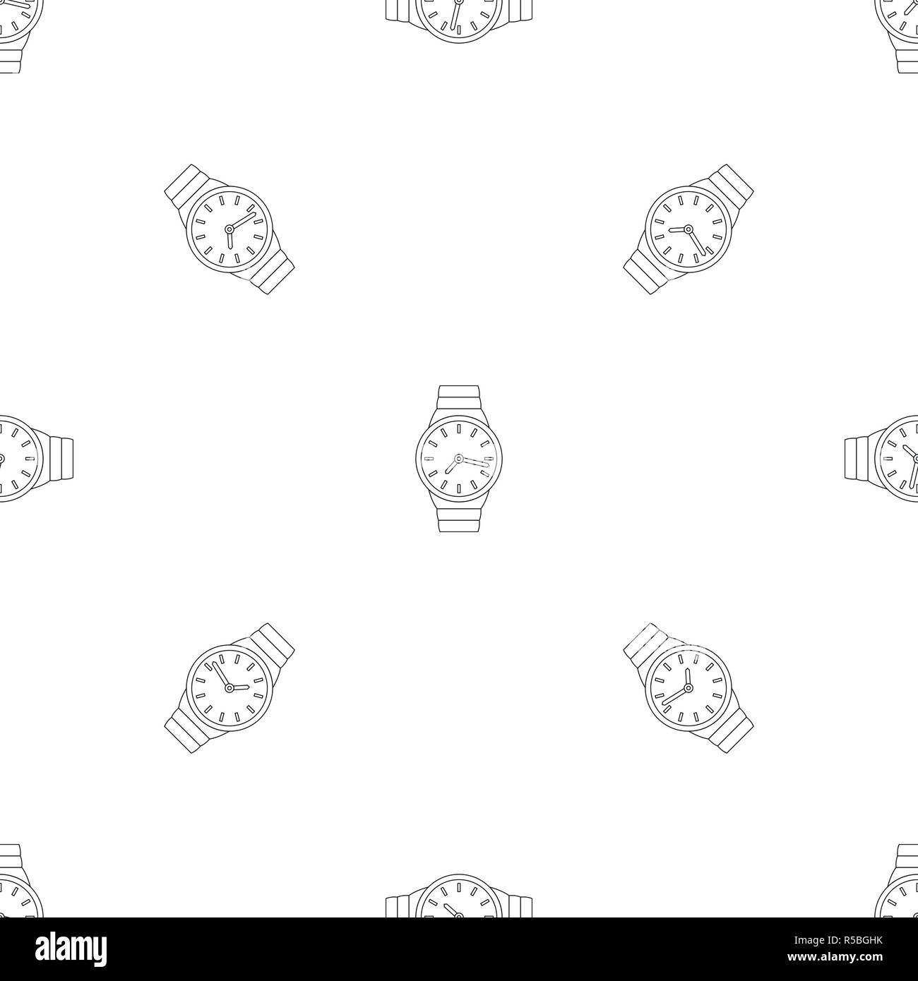 Wrist watch pattern seamless vector repeat geometric for any web design Stock Vector