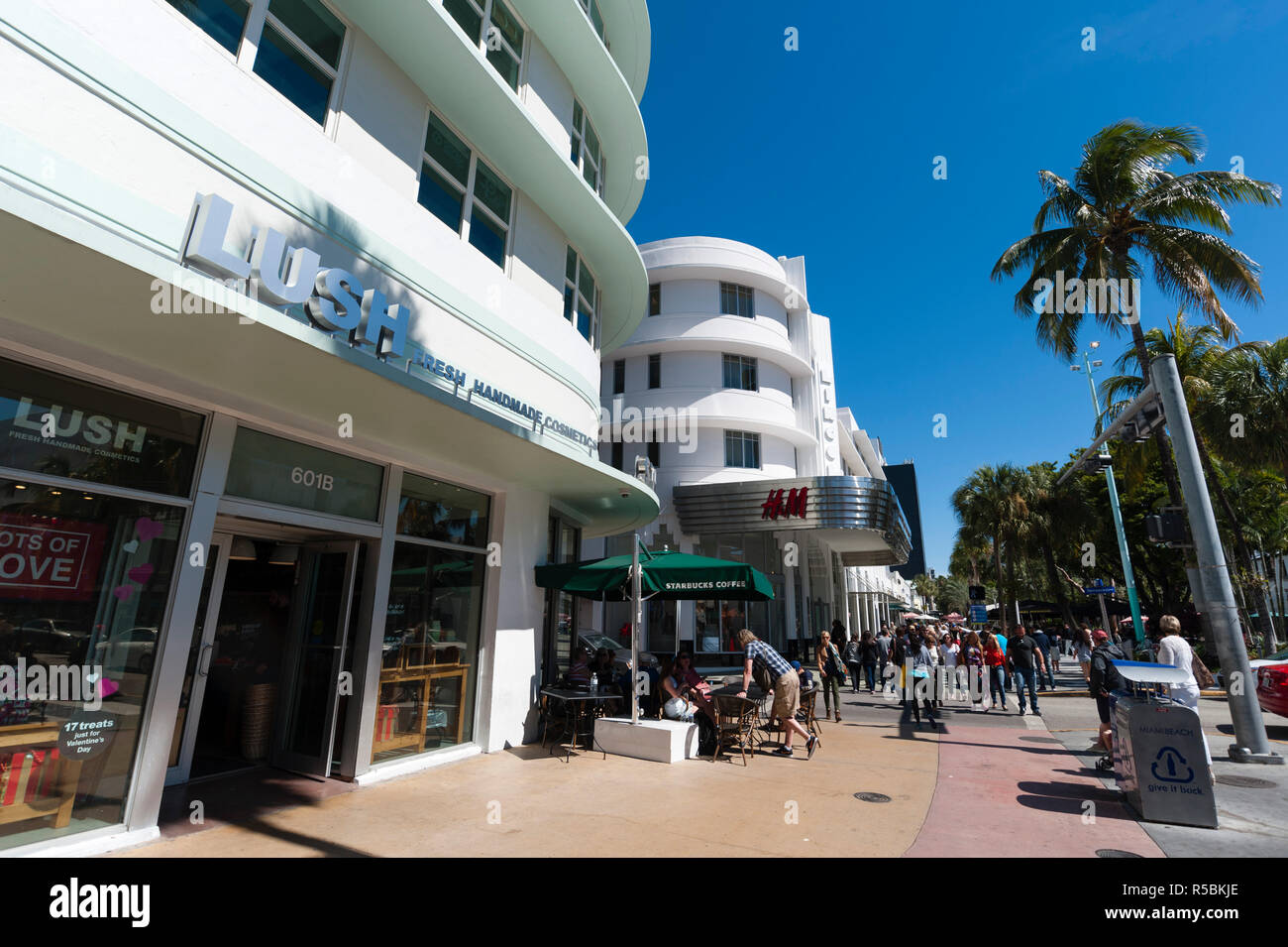 Lincoln road mall, South Beach, Miami Beach, Florida, USA Stock Photo