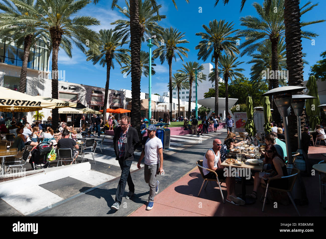 Lincoln Road Shopping Mall Em Miami Beach Foto de Stock Editorial