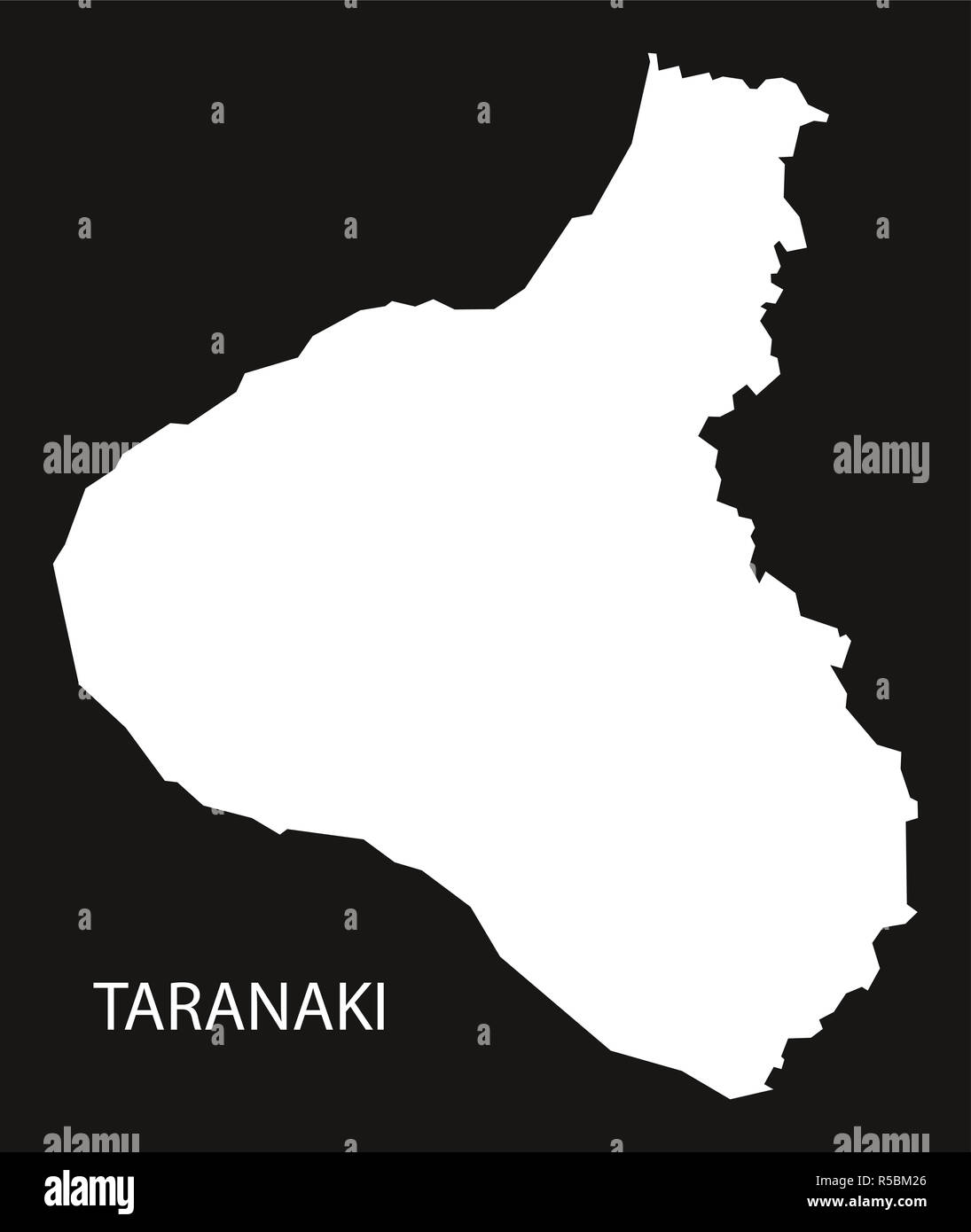 Taranaki New Zealand map black inverted silhouette illustration Stock Photo Alamy