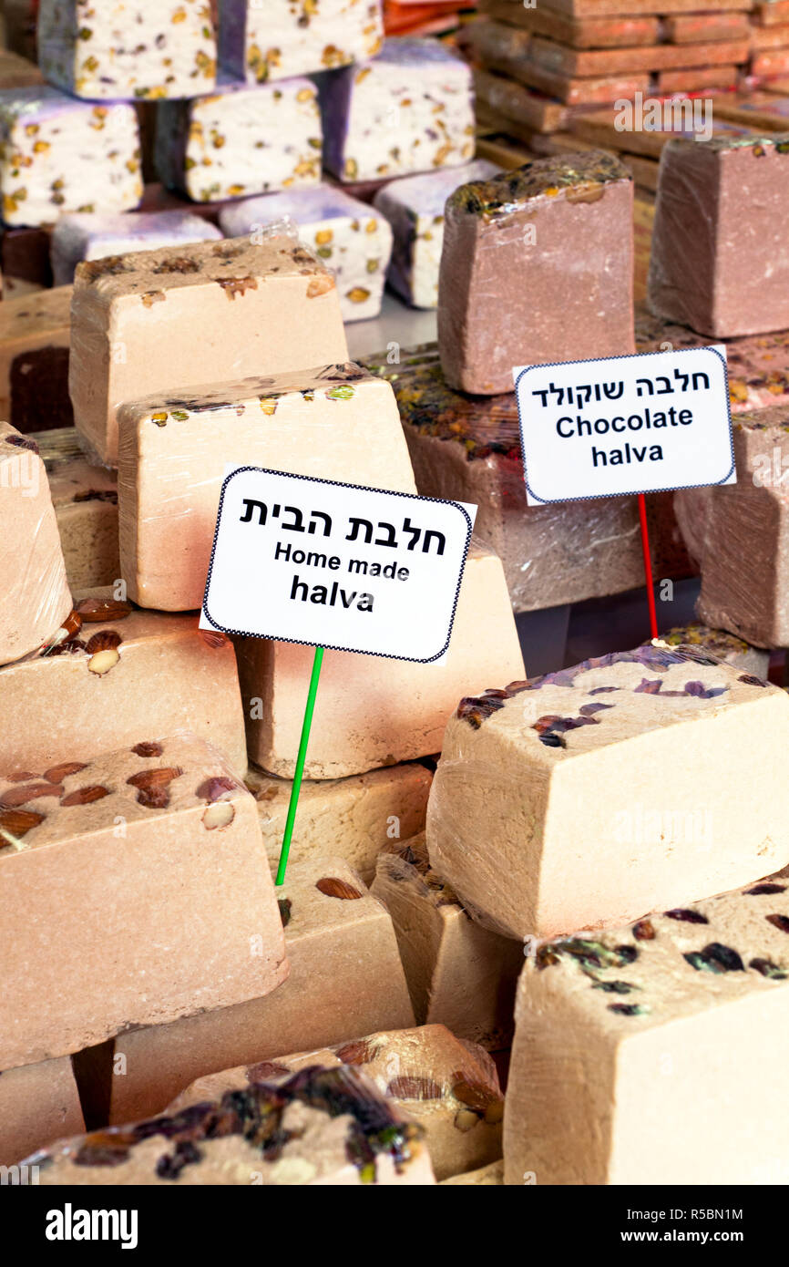 Israel, Tel Aviv, Shuk HaCarmel market, Havla Shop Stock Photo