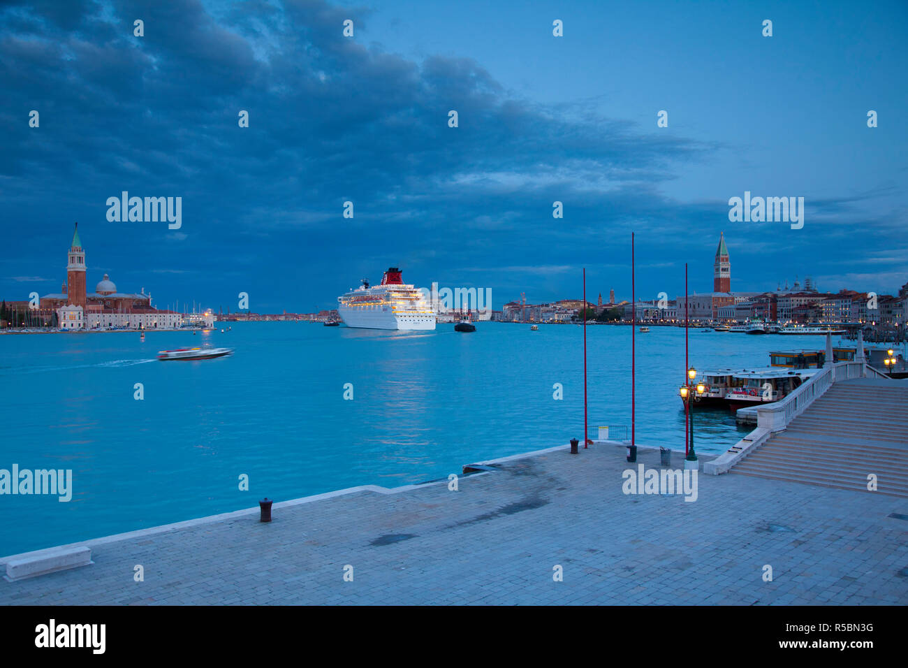 Riva degli Schiavoni & Bacino di San Marco, Venice, Italy Stock Photo