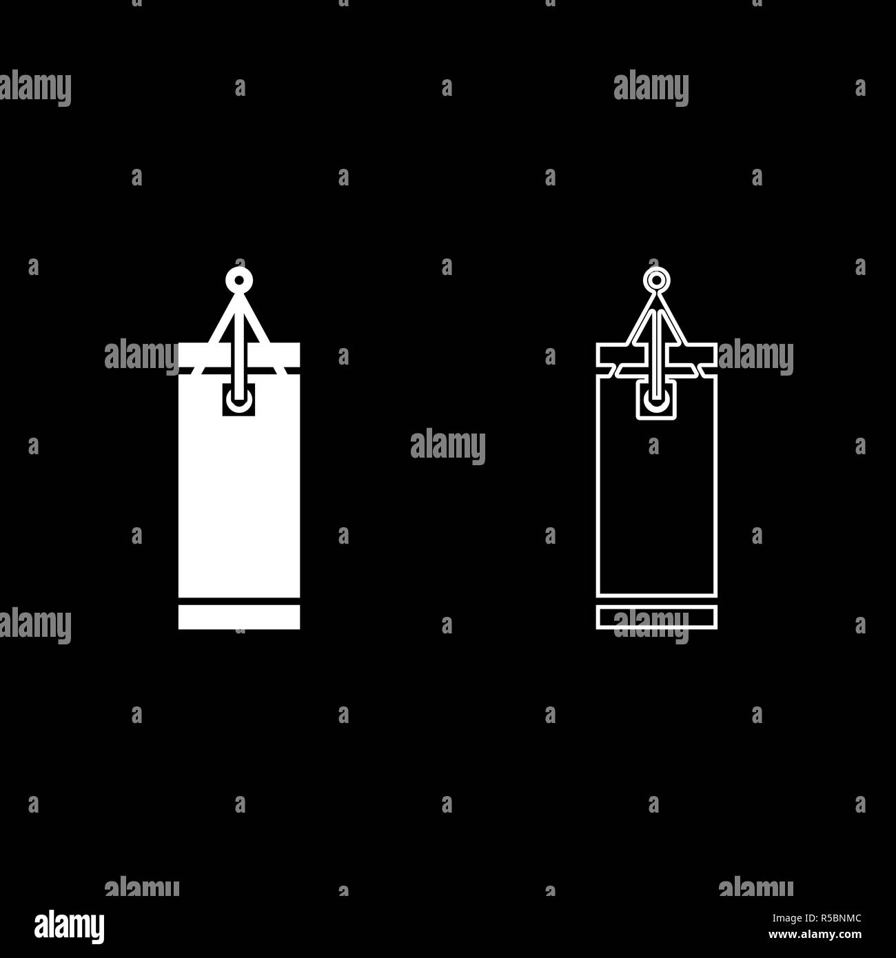 Punching bag icon set white color vector I flat style simple image Stock Vector Image & Art Alamy