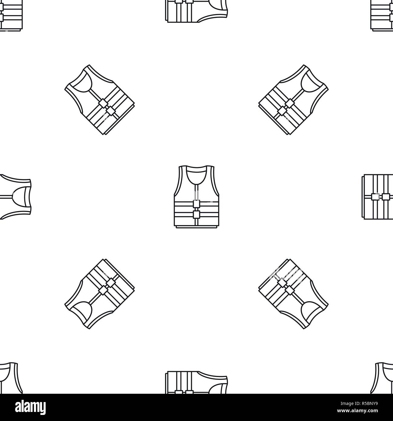 River canoe vest pattern seamless vector repeat geometric for any web design Stock Vector