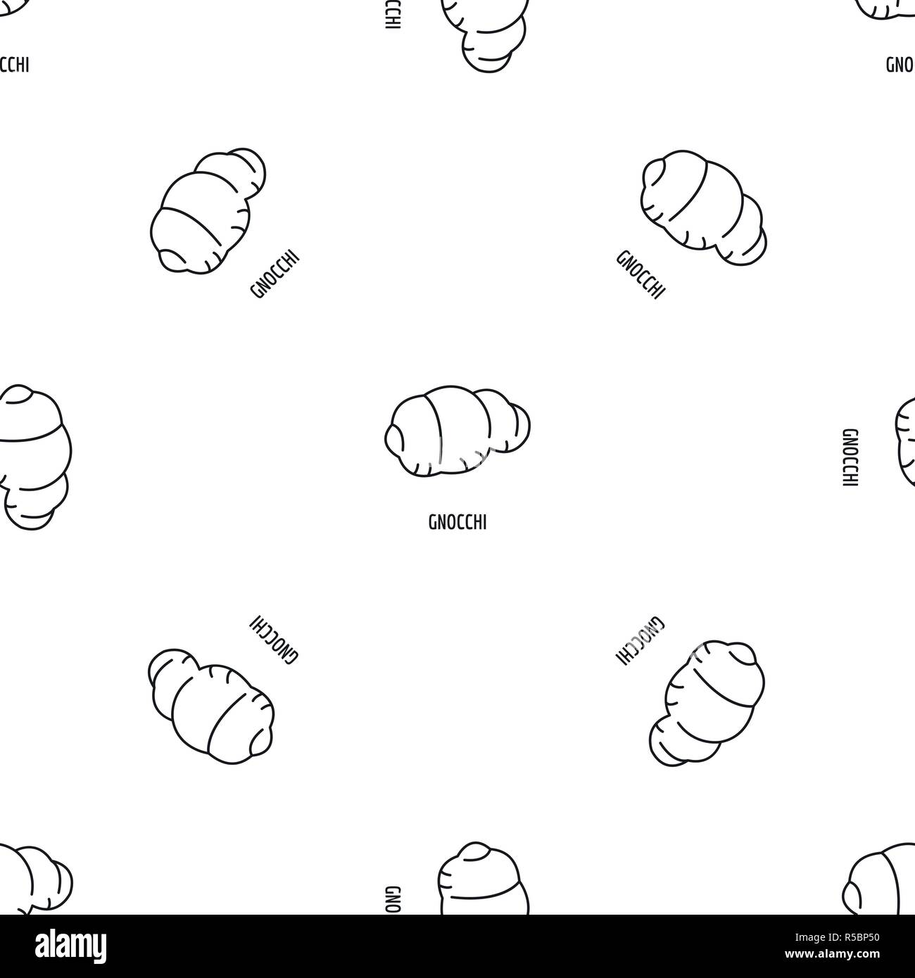 Gnocchi pasta pattern seamless vector repeat geometric for any web design Stock Vector