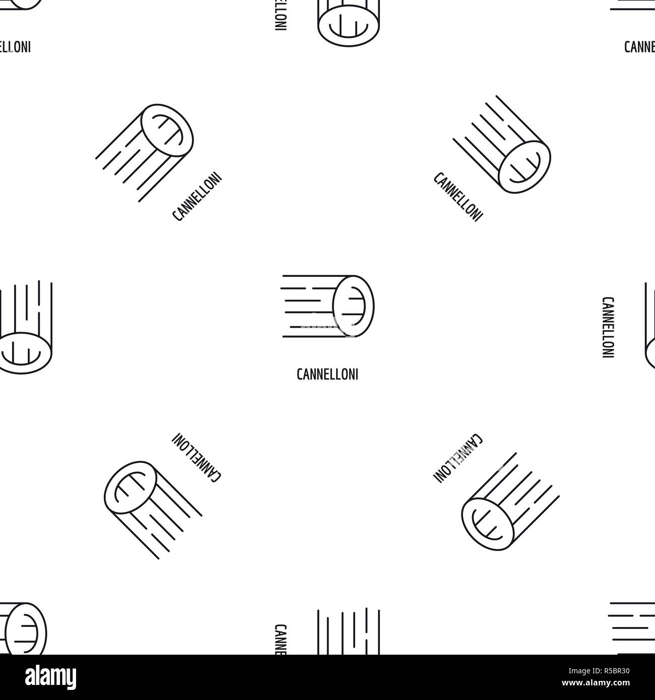 Cannelloni pasta pattern seamless vector repeat geometric for any web design Stock Vector