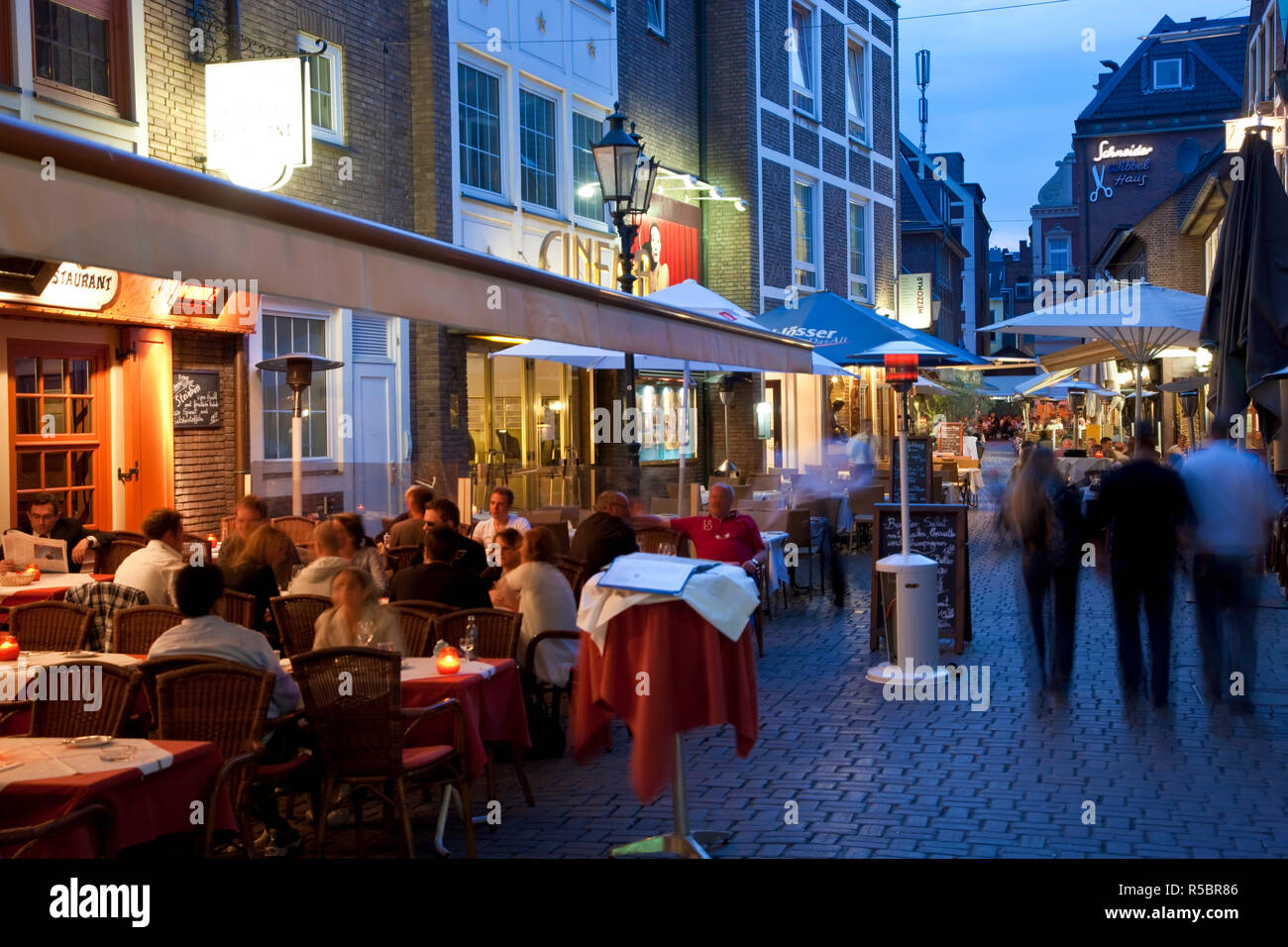 Restaurants old town dusseldorf germany hires stock photography and