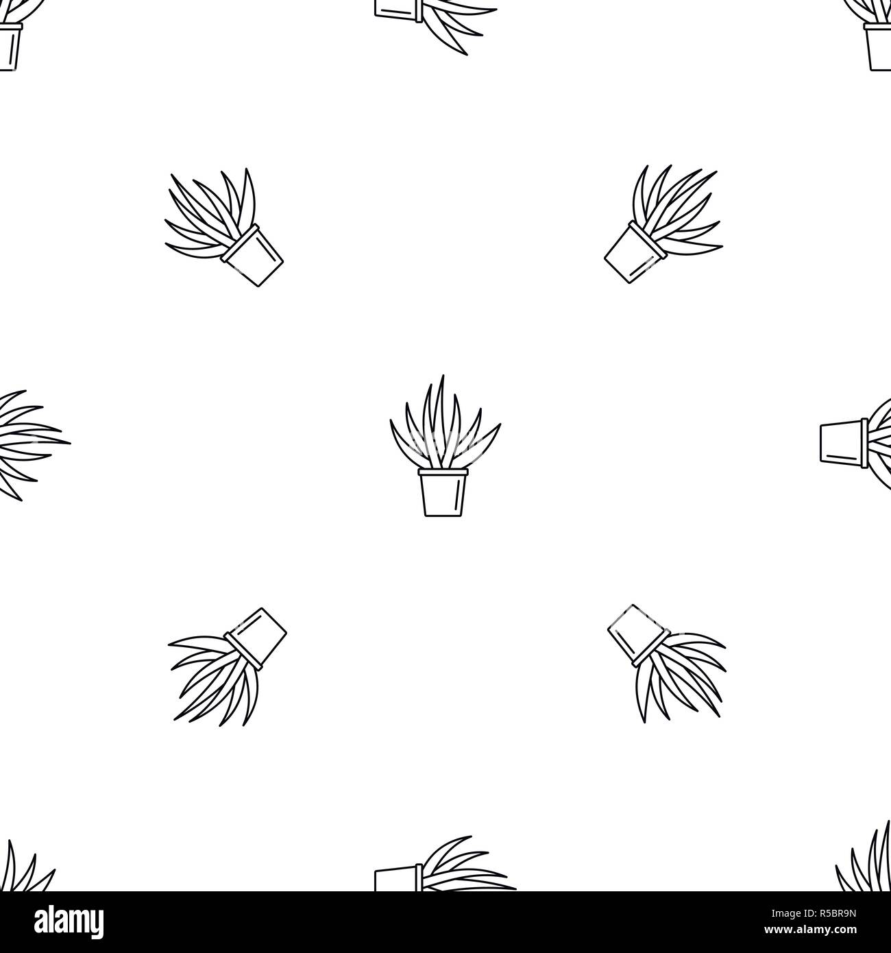 Aloe housepot pattern seamless vector repeat geometric for any web design Stock Vector