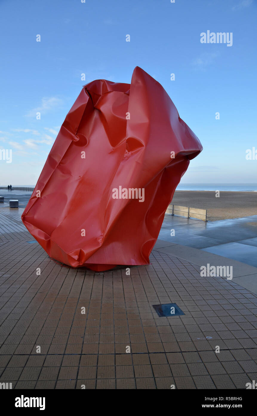 The Rock Strangers artwork by Arne Quinze on the seafront in Ostend, Belgium at heroes of the Sea Square Stock Photo