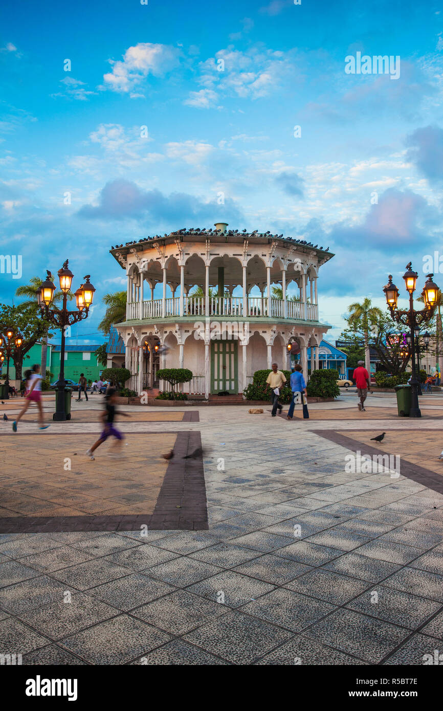 Dominican Republic, Puerto Plata, Gazebo in Central Park Stock Photo