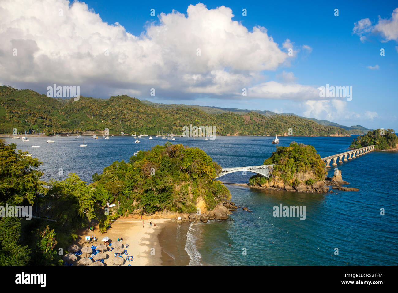 Dominican Republic, Eastern Peninsula De Samana, Semana, View of Playa Cayacoa - the beach below Gran Bahia Principe Cayacoa Hotel Stock Photo