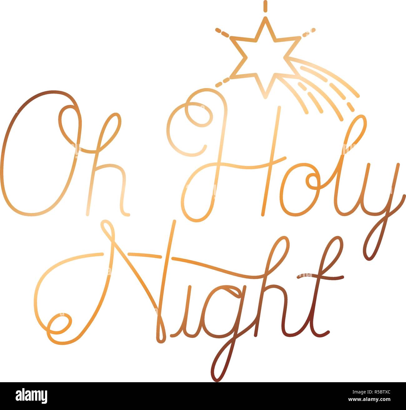 Premium Vector  Oh holy night calligraphy, horizontal background.  christmas lettering. elegant golden typography.