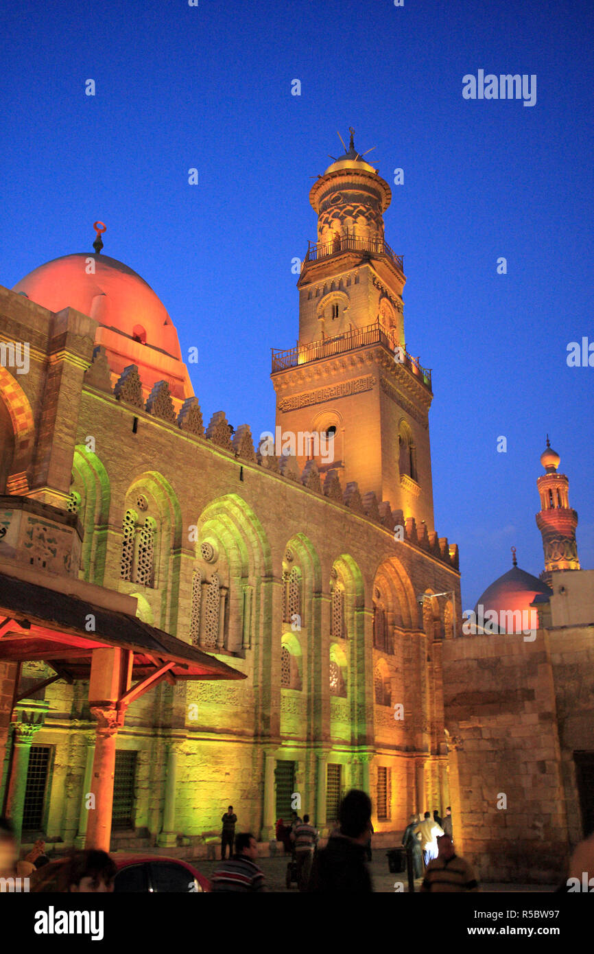 Sultan Qalawun mausoleum (1285) at night, Cairo, Egypt Stock Photo