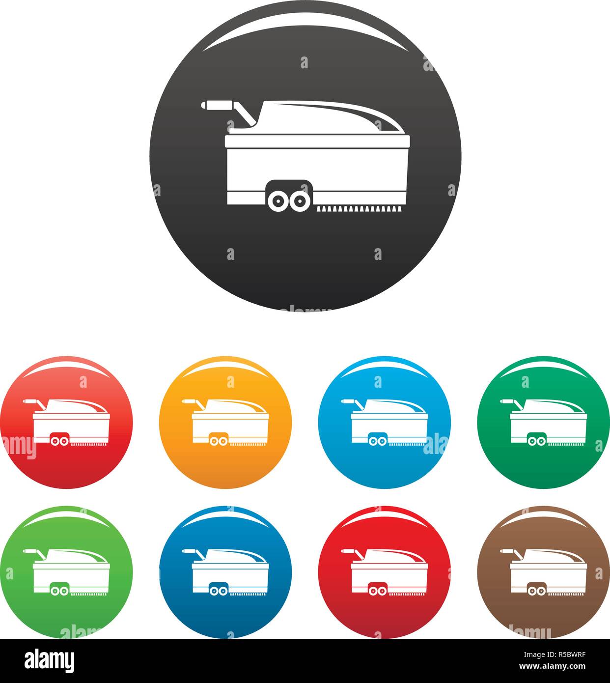 Hall vacuum cleaner icons set 9 color vector isolated on white for any ...