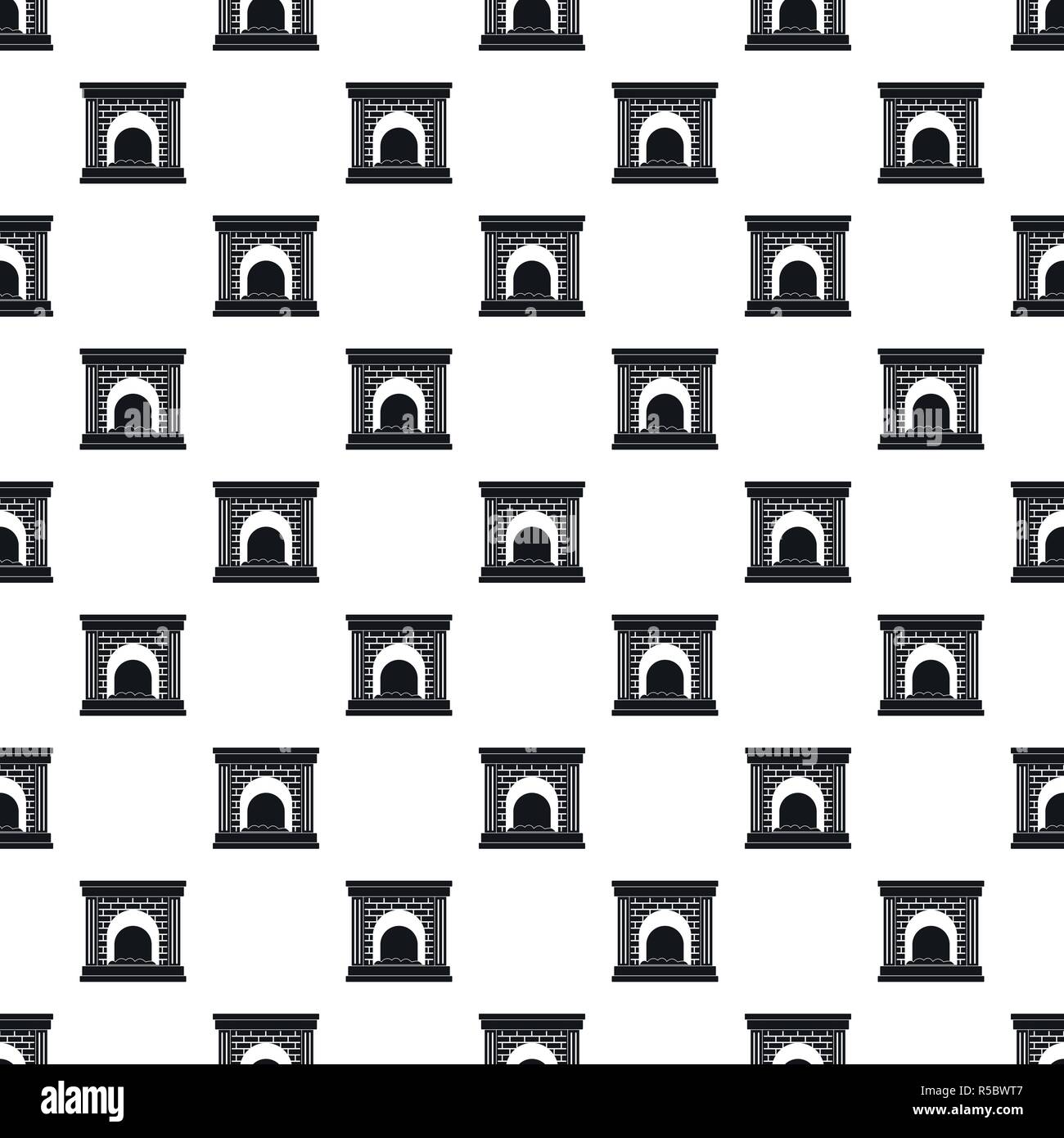 Fireplace for fire pattern seamless vector repeat geometric for any web design Stock Vector