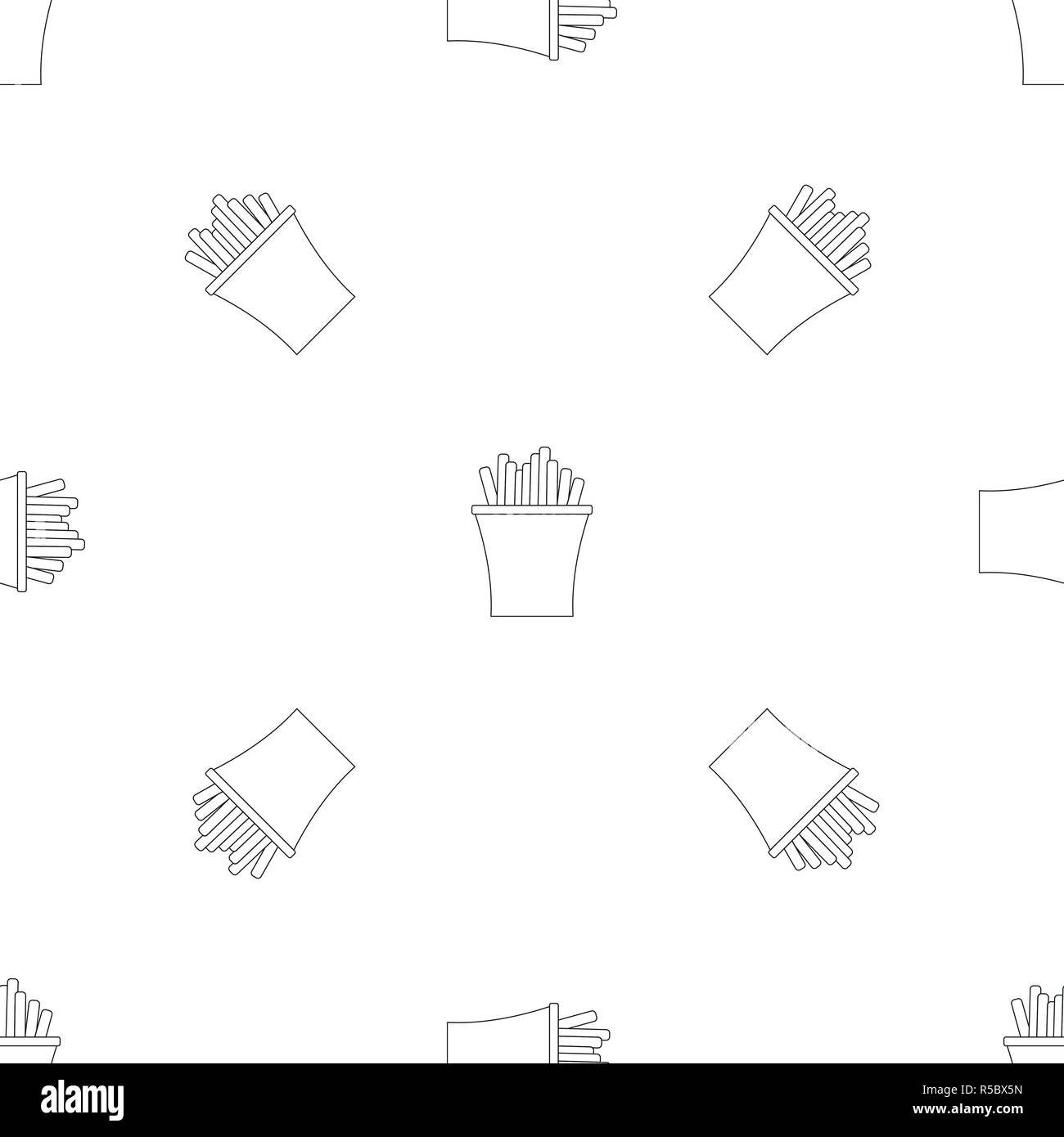 French fry pattern seamless vector repeat geometric for any web design Stock Vector