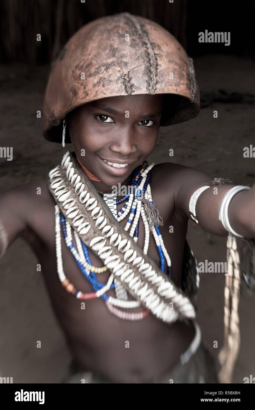 Arbore girl, Omo Valley, Ethiopia Stock Photo