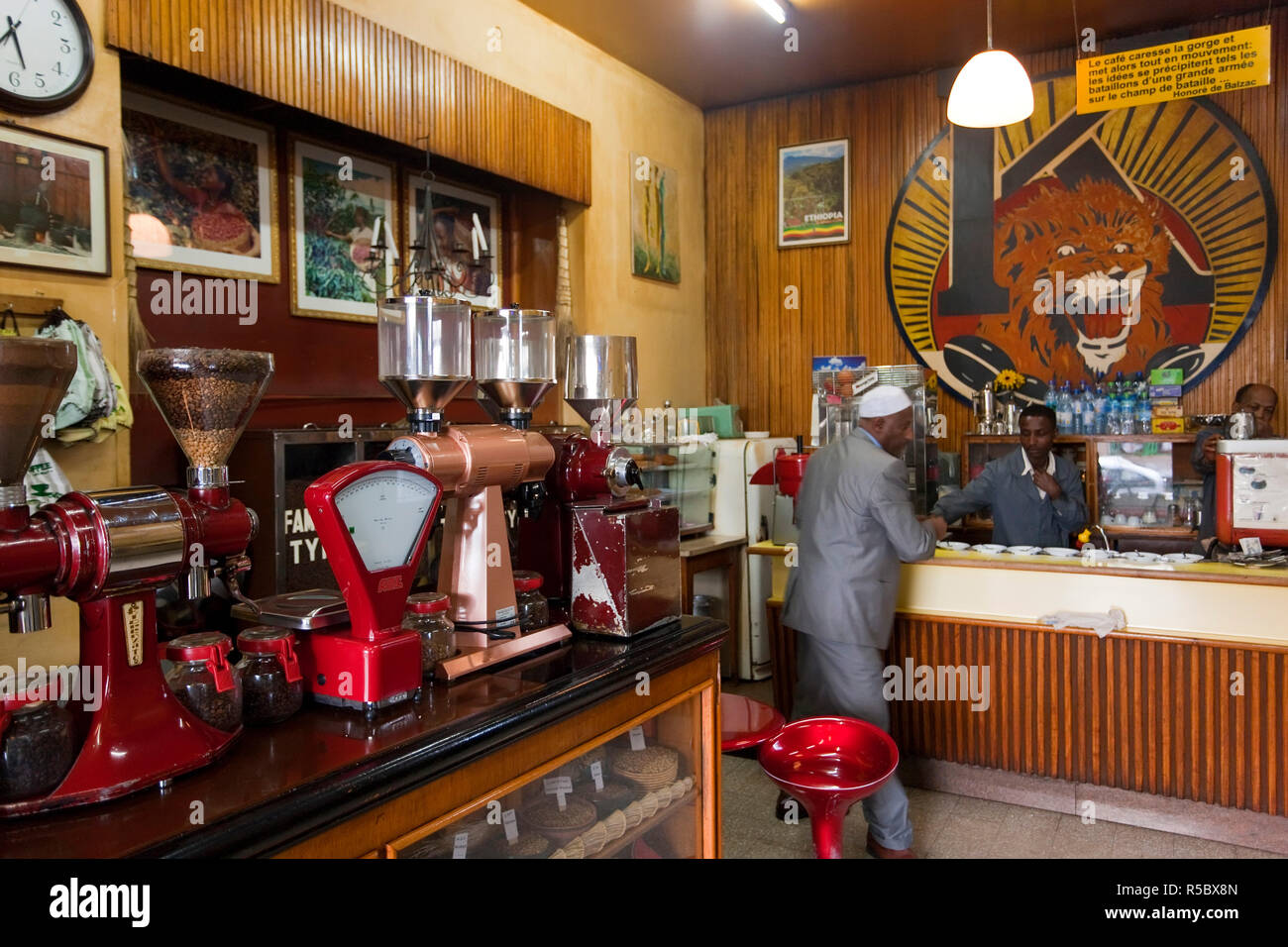 Tomoca coffee shop, Addis Ababa, Ethiopia Stock Photo