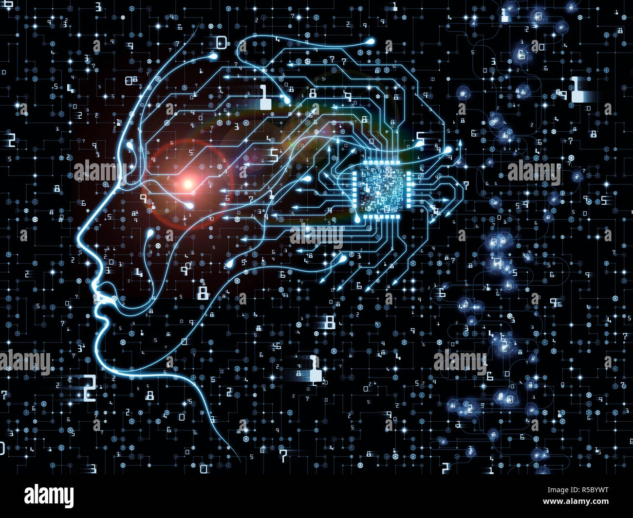 Digital Life of Machine Consciousness Stock Photo - Alamy
