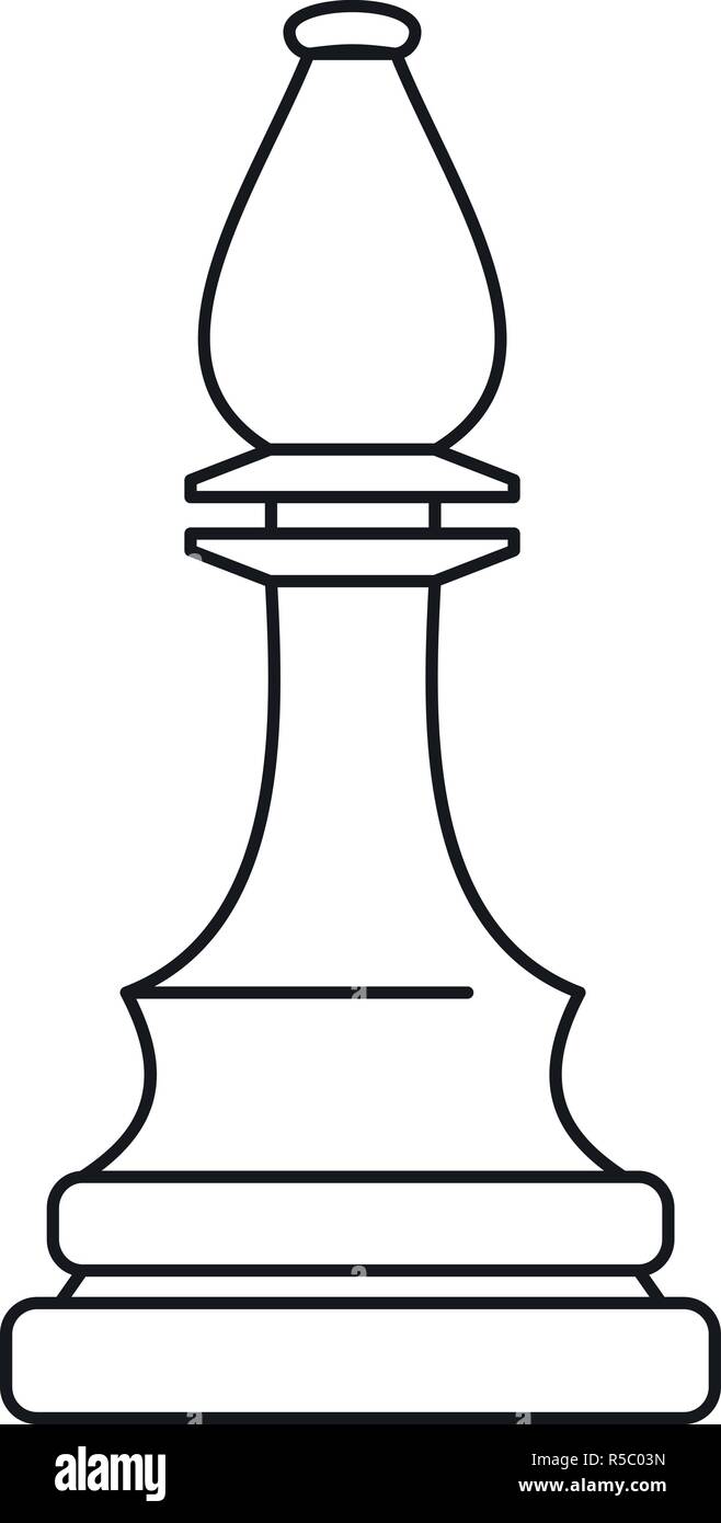 White bishop icon. Outline white bishop vector icon for web design ...