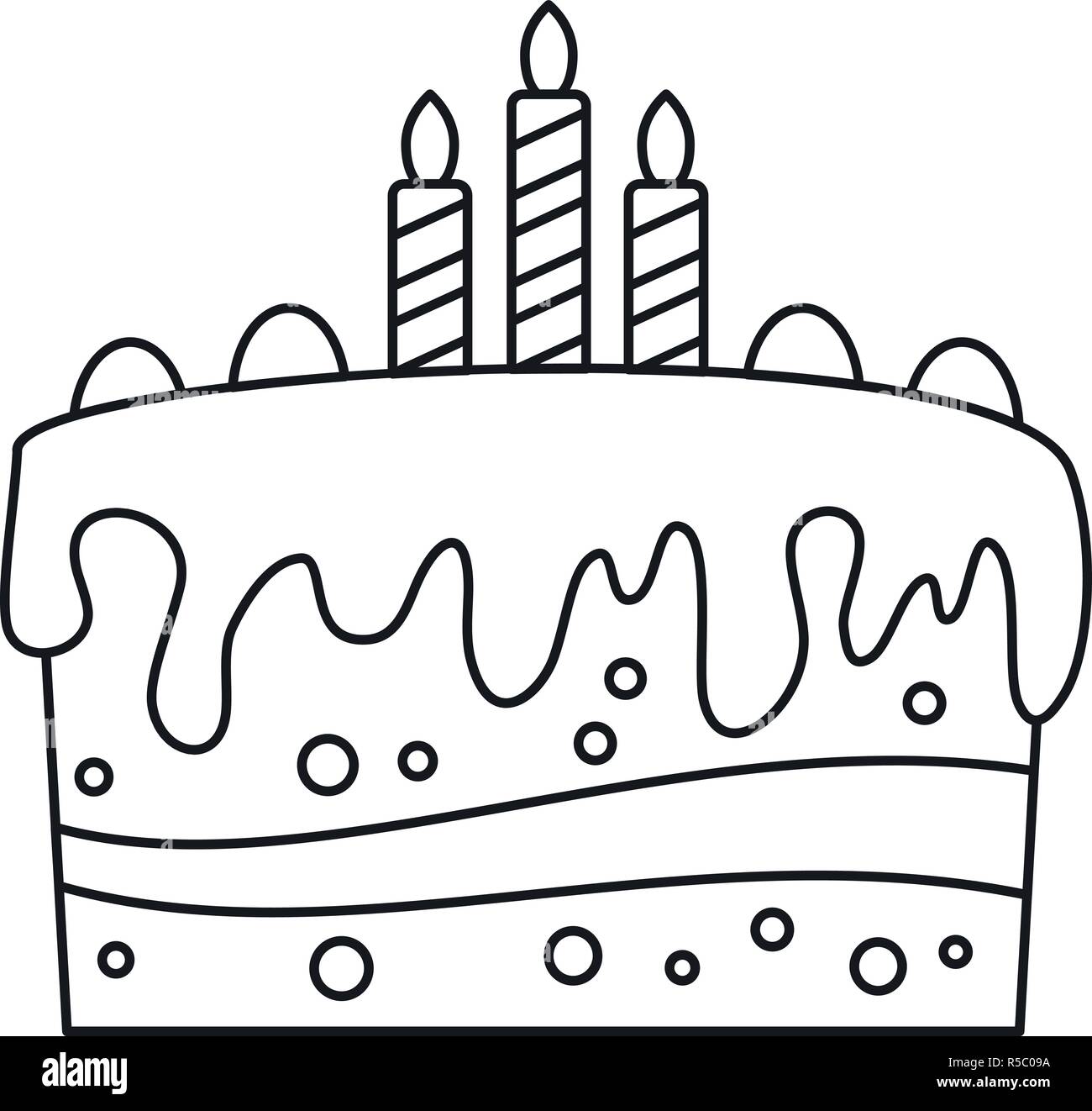 Birthday Cake outline Icons-04 By Printables Plazza | TheHungryJPEG