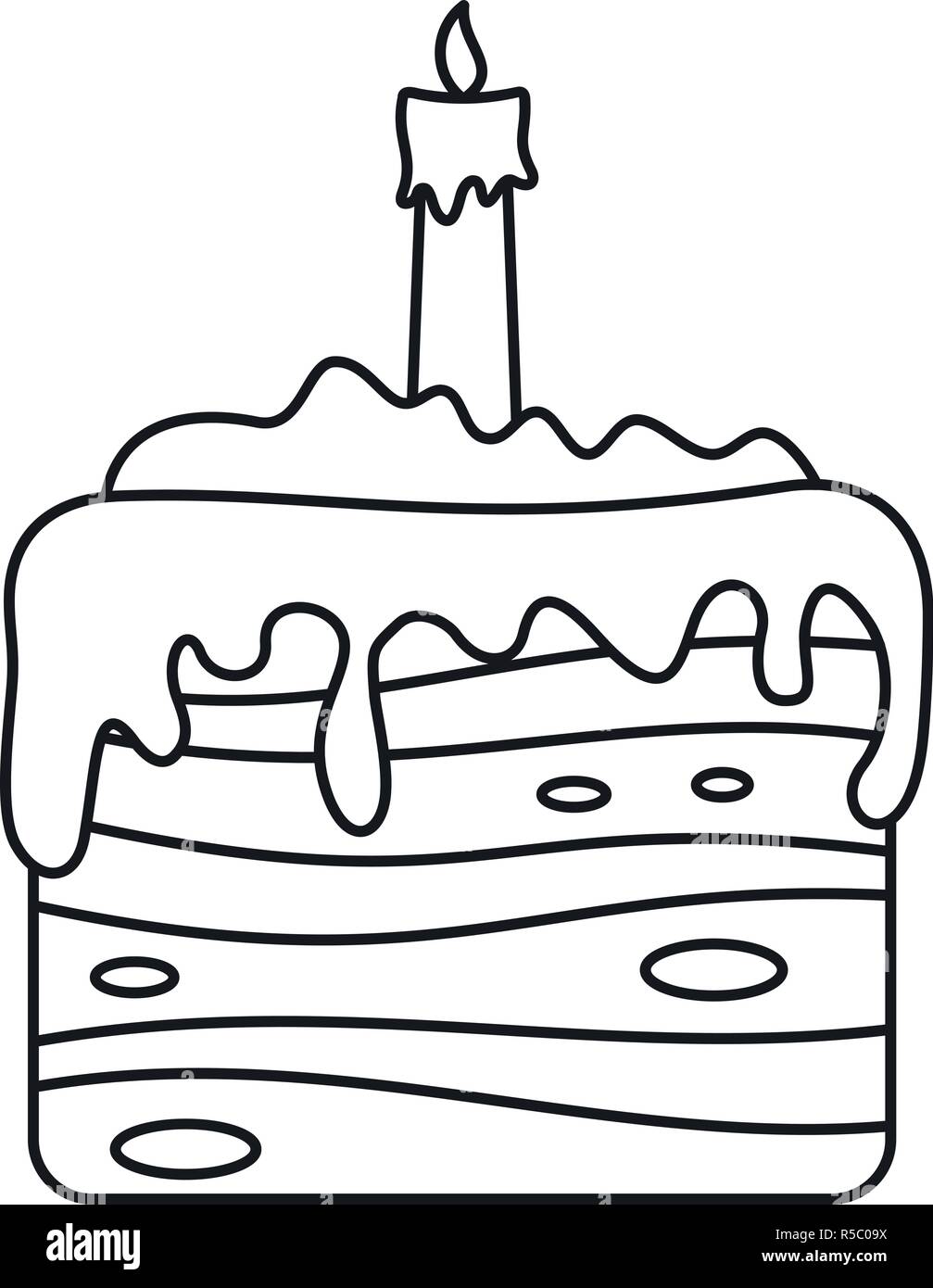 Sweet cake icon. Outline sweet cake vector icon for web design isolated ...