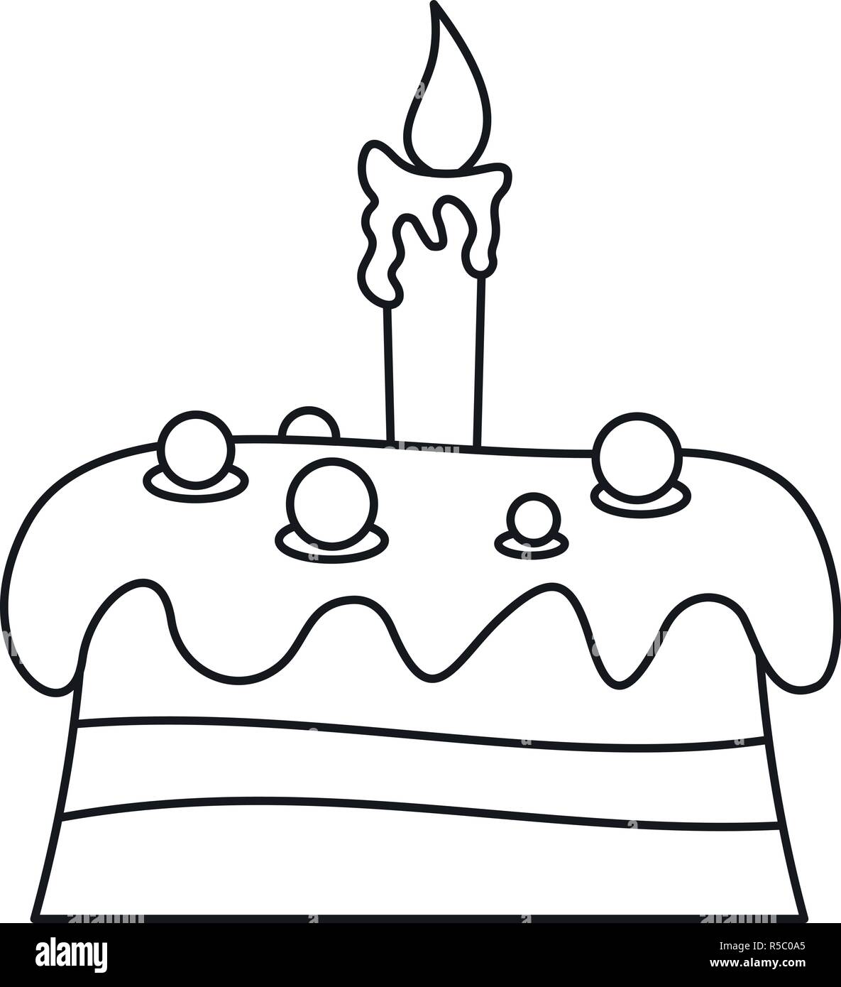 Cream cake icon. Outline cream cake vector icon for web design isolated ...