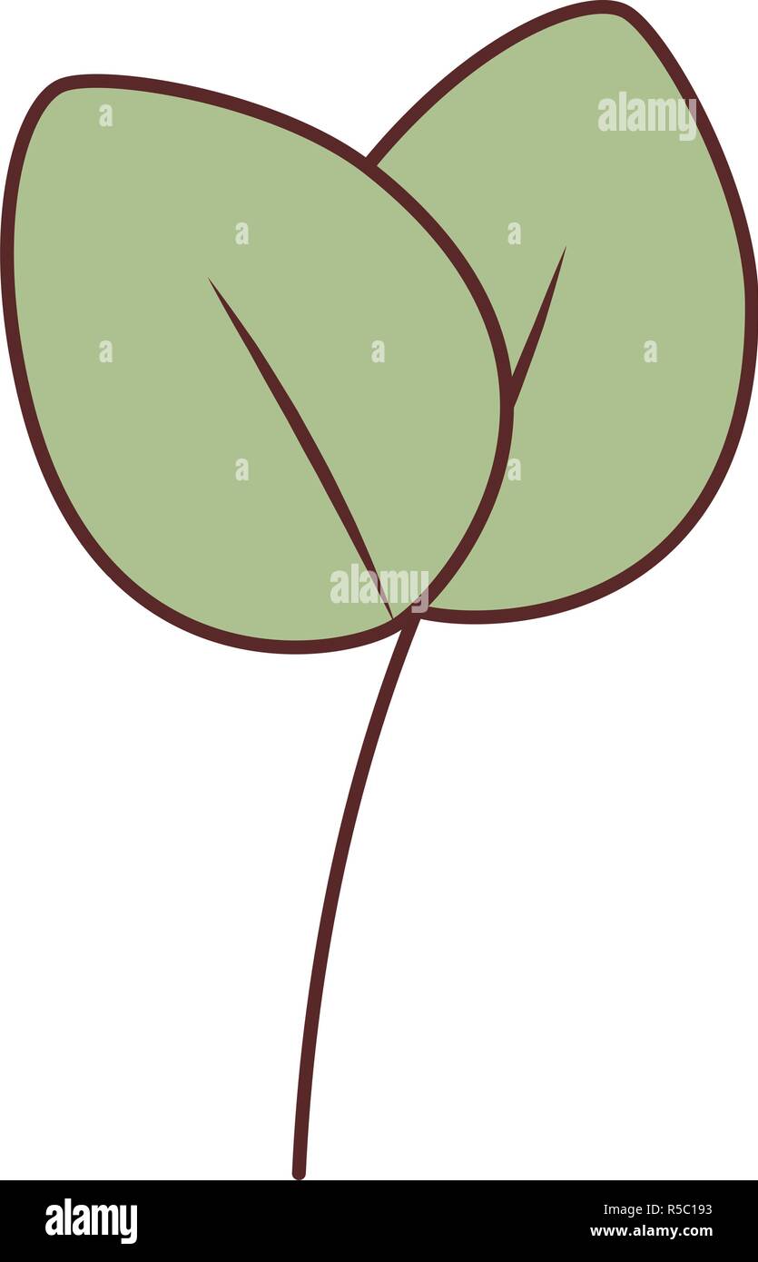branch with leafs isolated icon Stock Vector