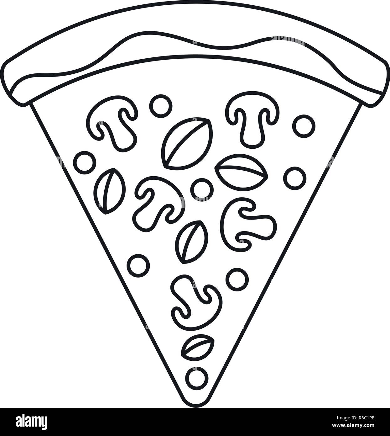 Vegan pizza slice icon. Outline vegan pizza slice vector icon for web ...