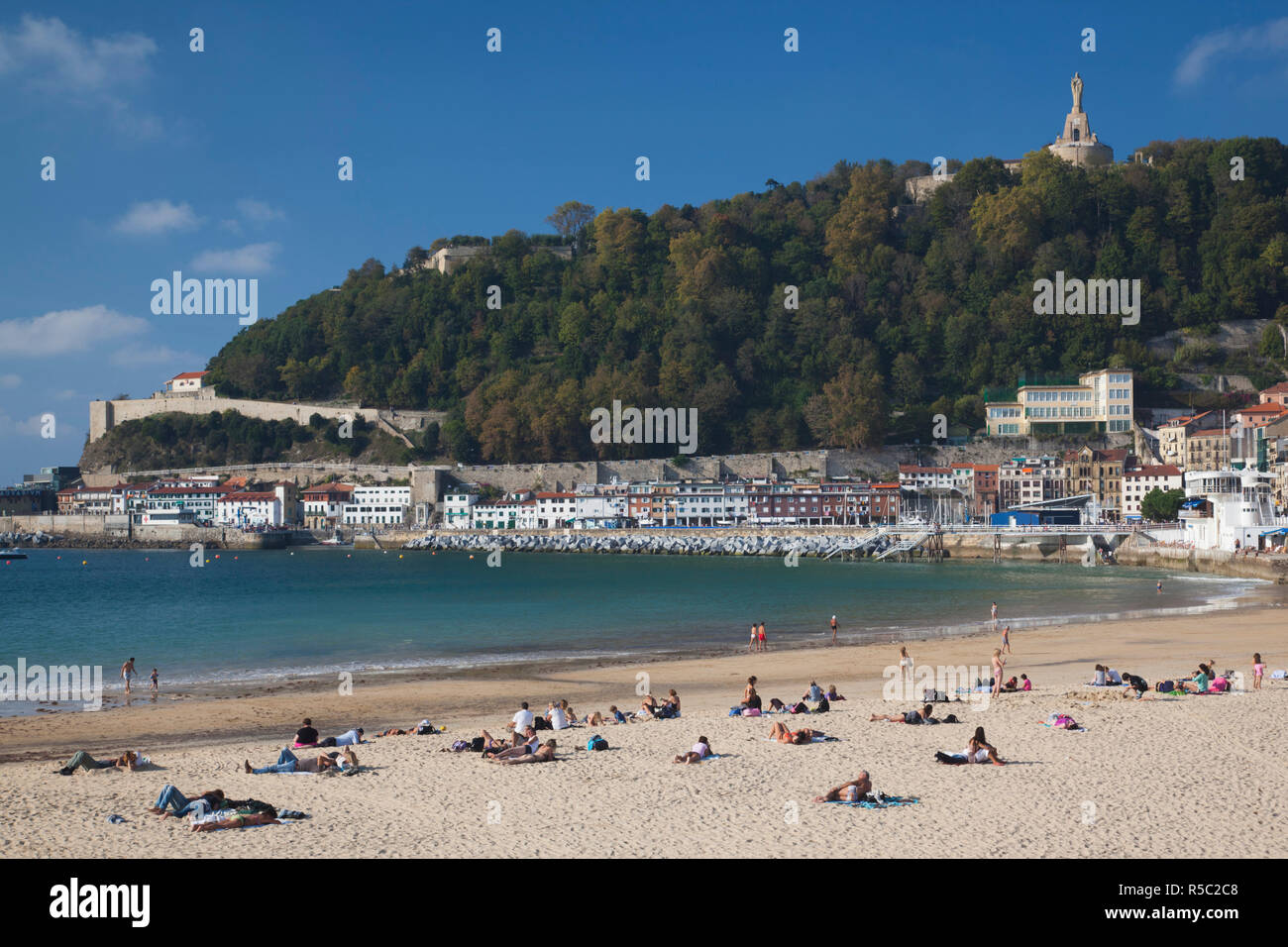 Spain, Basque Country Region, Guipuzcoa Province, San Sebastian, waterfront and Playa de la Concha beach Stock Photo
