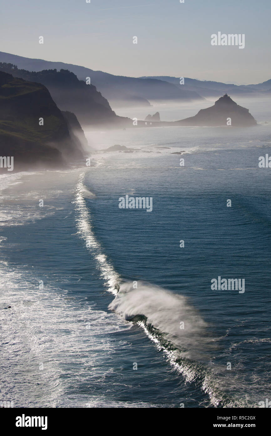 Spain, Basque Country Region, Vizcaya Province, Cabo Machichaco cape, seascape, Basque coast Stock Photo