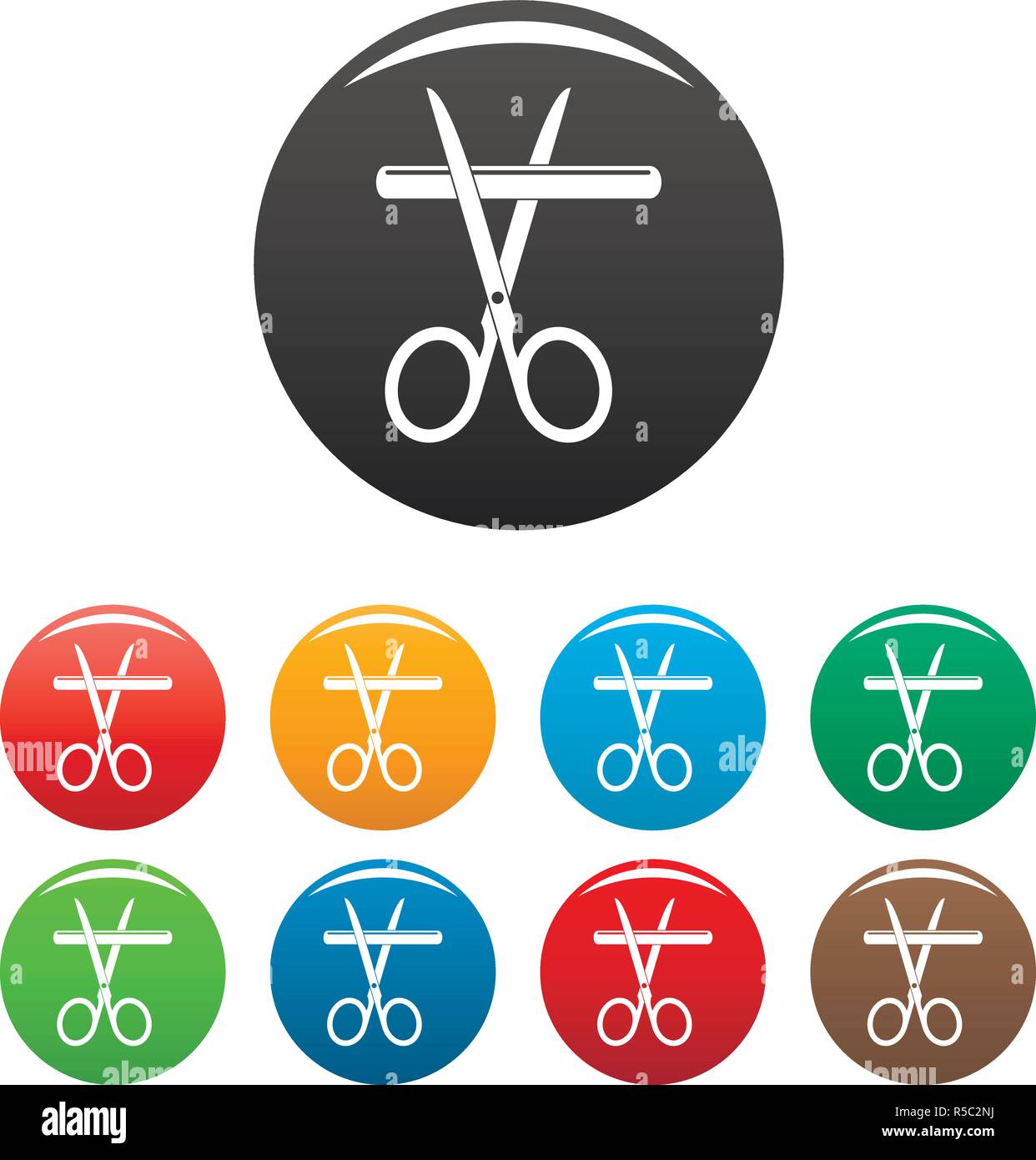 Medicine scissor icons set 9 color vector isolated on white for any ...