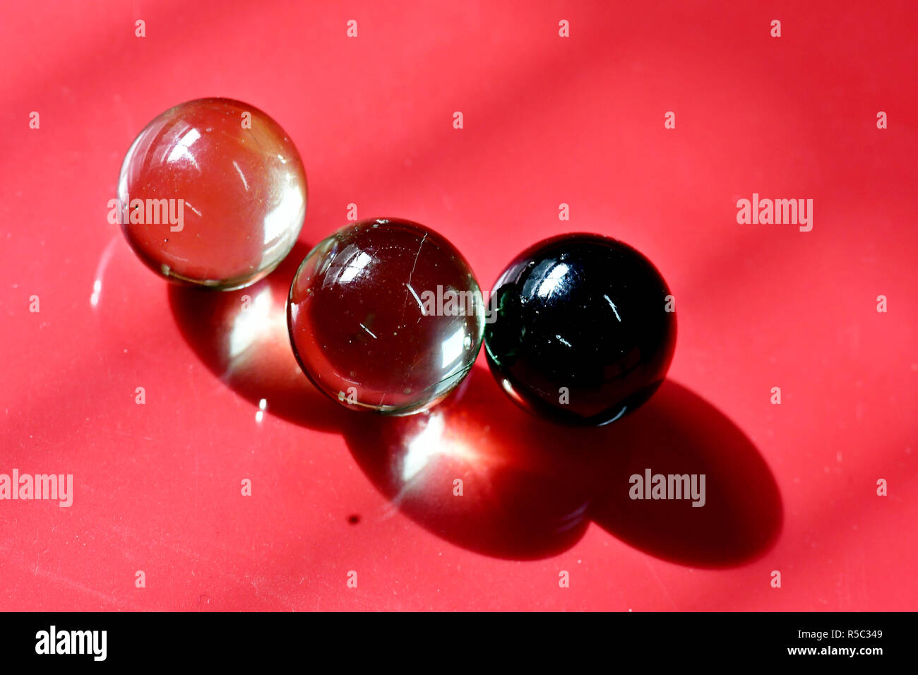Red Vintage Marble Middle Blue Marbles Stock Photo 93202339