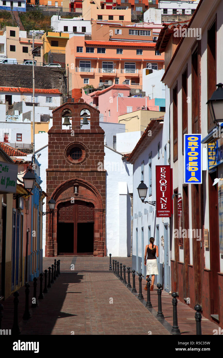 Canary Islands, La Gomera, San Sebastian de la Gomera, Old Town, Inglesia de la Virgen de la Asuncion Stock Photo