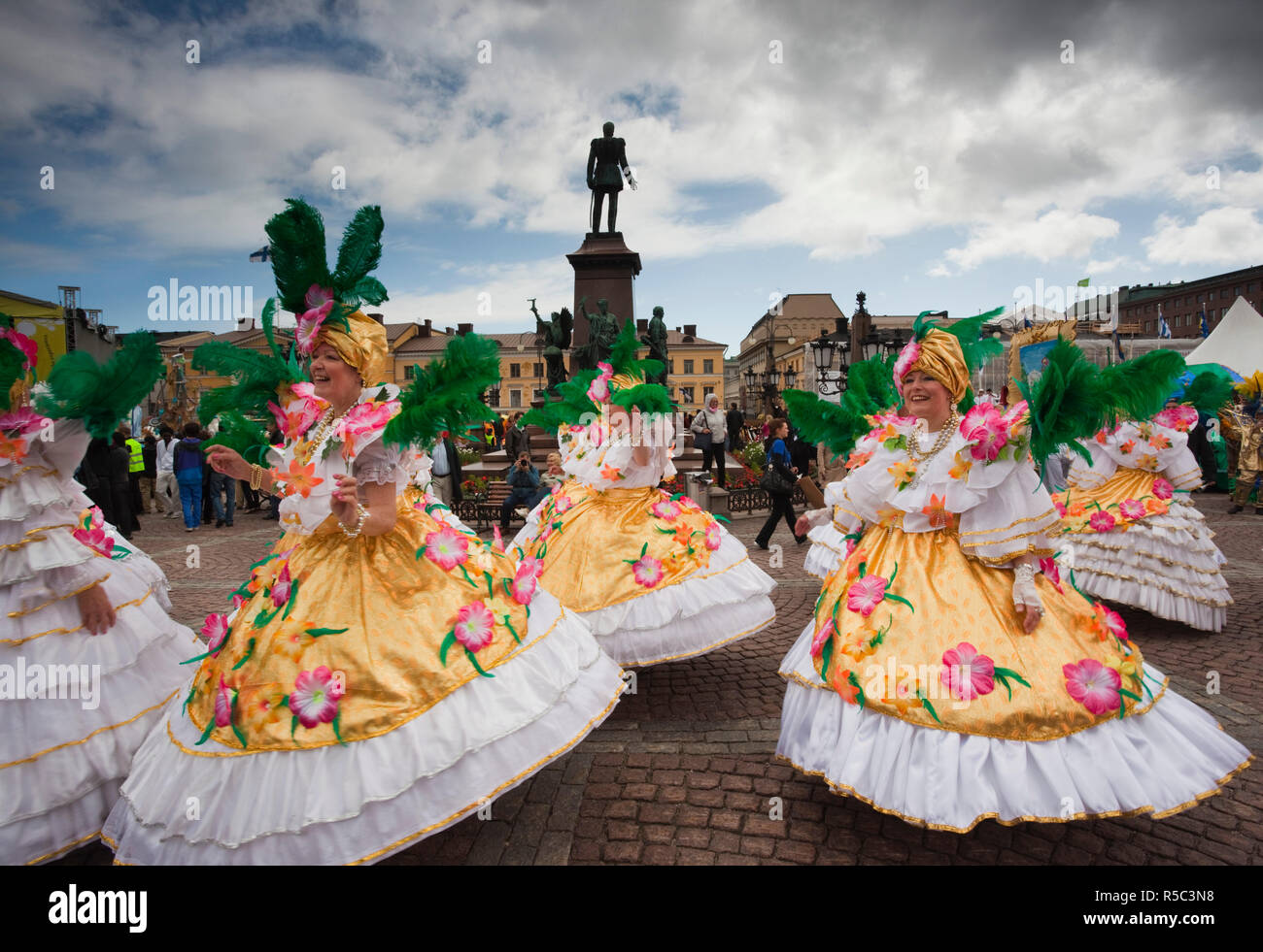Finland, Helsinki, Helsinki Day Samba Carnaval in Senate Square, Senaatintori Stock Photo