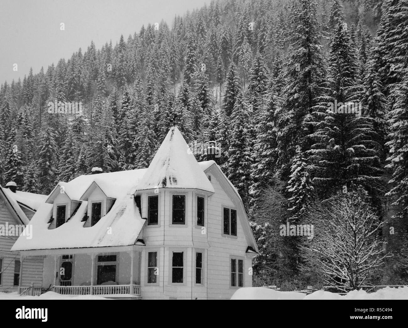 Victorian In The Snow Stock Photo