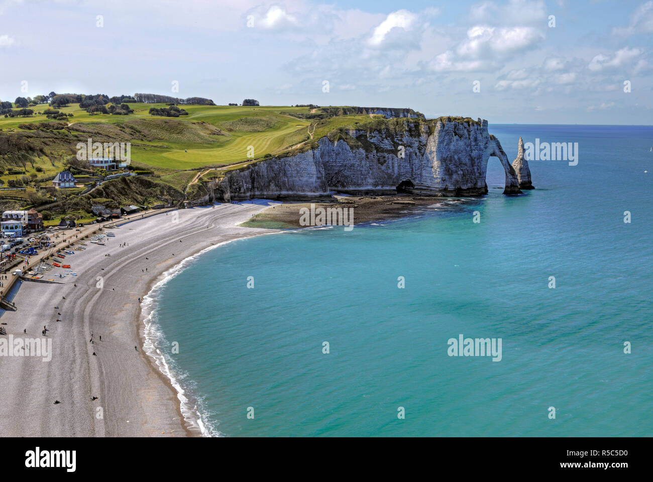 Cliffs on the sea beach, Etretat, Seine-Maritime department, Upper Normandy, France Stock Photo