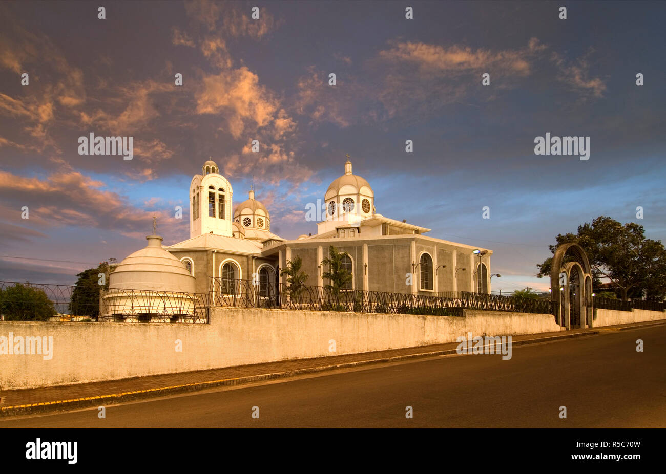 Costa Rica, Cartago, Basilica de Nuestra Senora de Los Angeles, Religious Center, Black Madonna, 'La Negrita', Sunrise Stock Photo