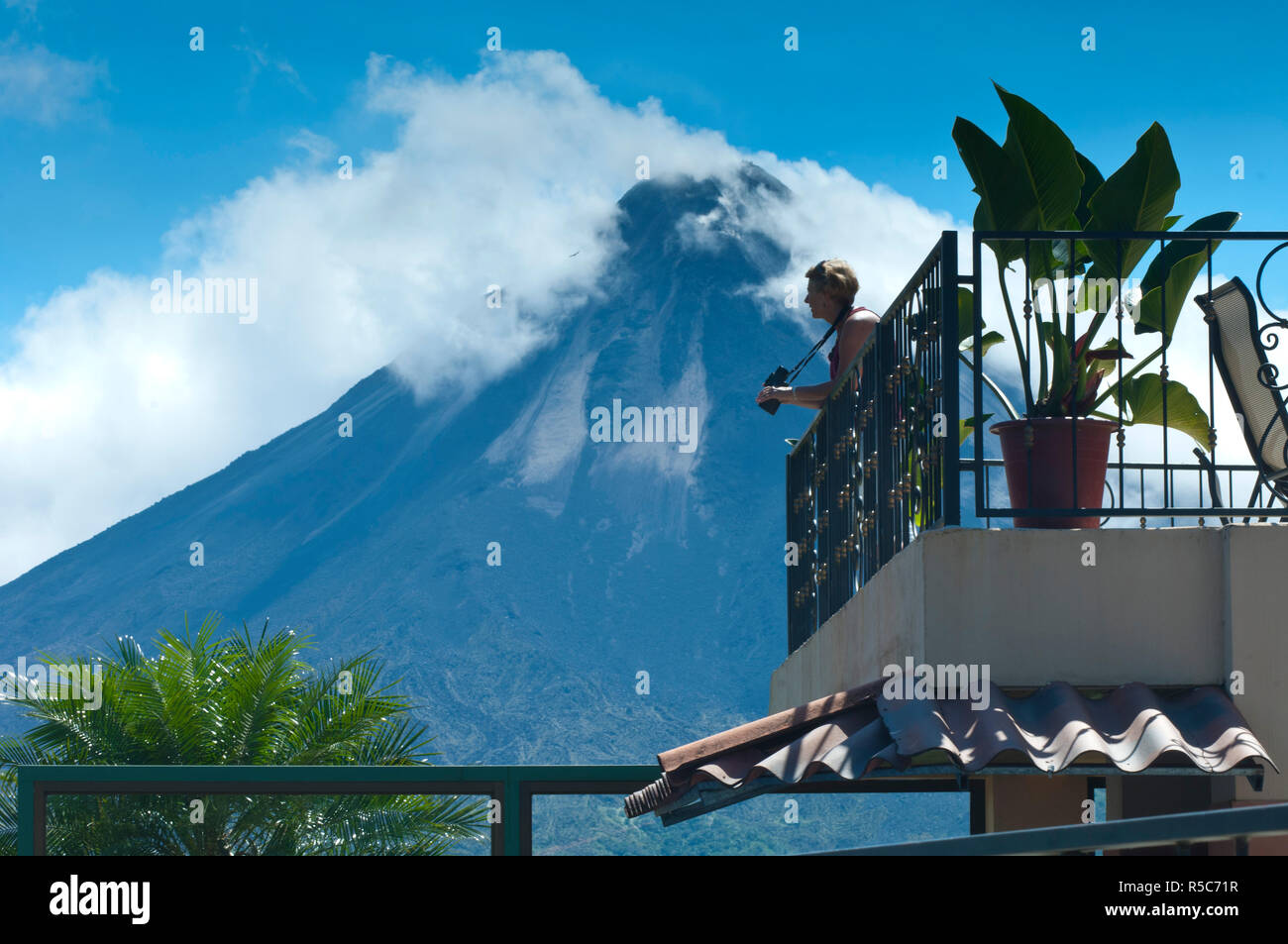 Costa Rica, El Castillo, Mountain Lodge View, Arenal Volcano, Stock Photo