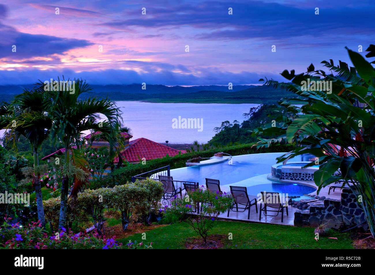 Costa Rica, El Castillo, Mountain Lodge, Swimming Pool, Arenal Lake Stock Photo Alamy