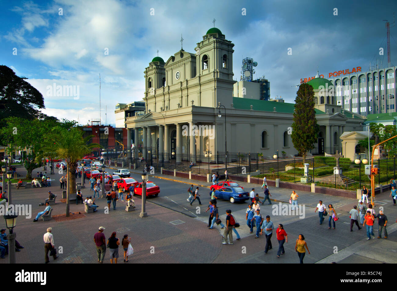 Costa Rica, San Jose, Metroplitan Cathedral, National Cathedral, Central Park, Parque Central Stock Photo