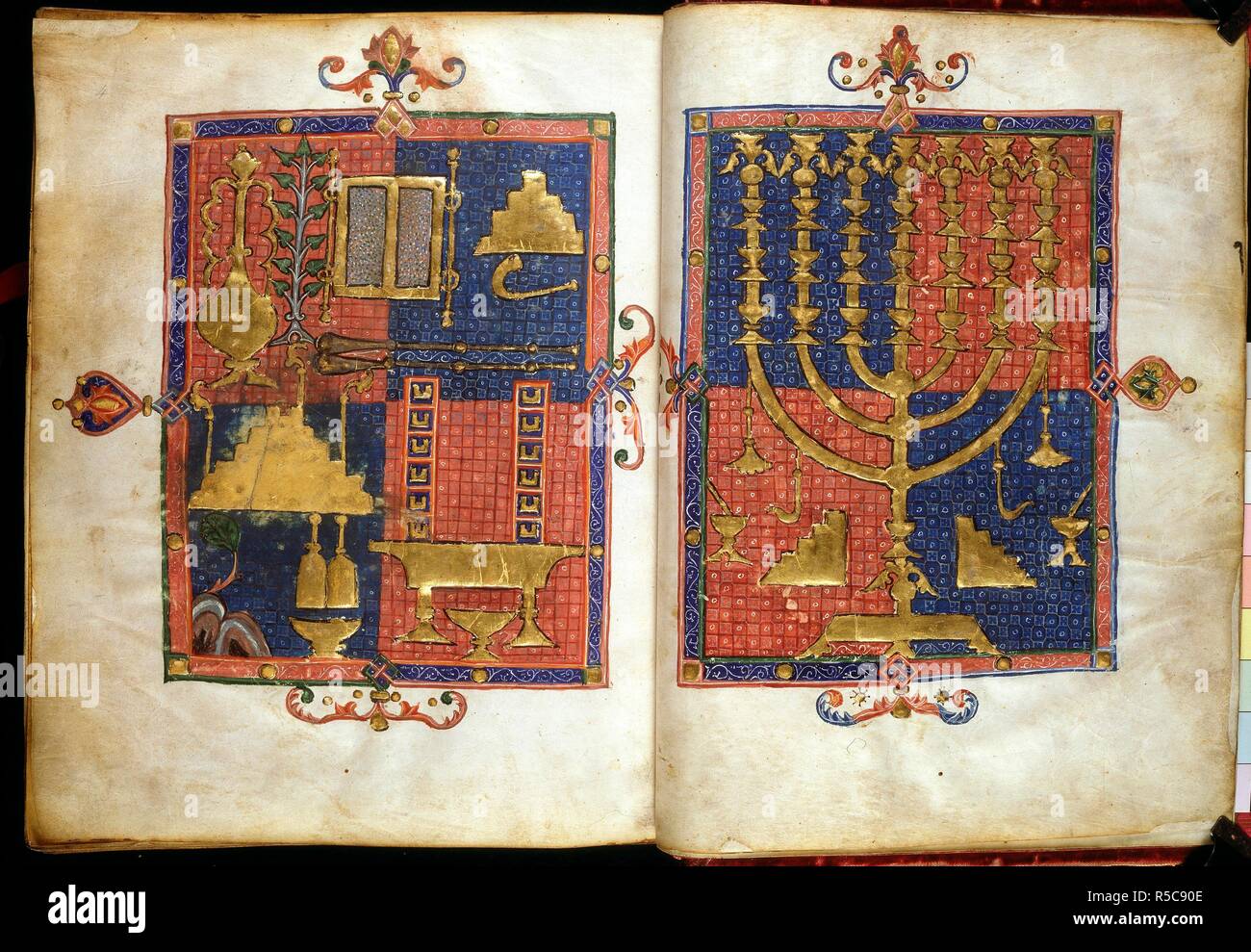 The vessels of the Temple. Duke of Sussex Spanish Bible. Catalonia